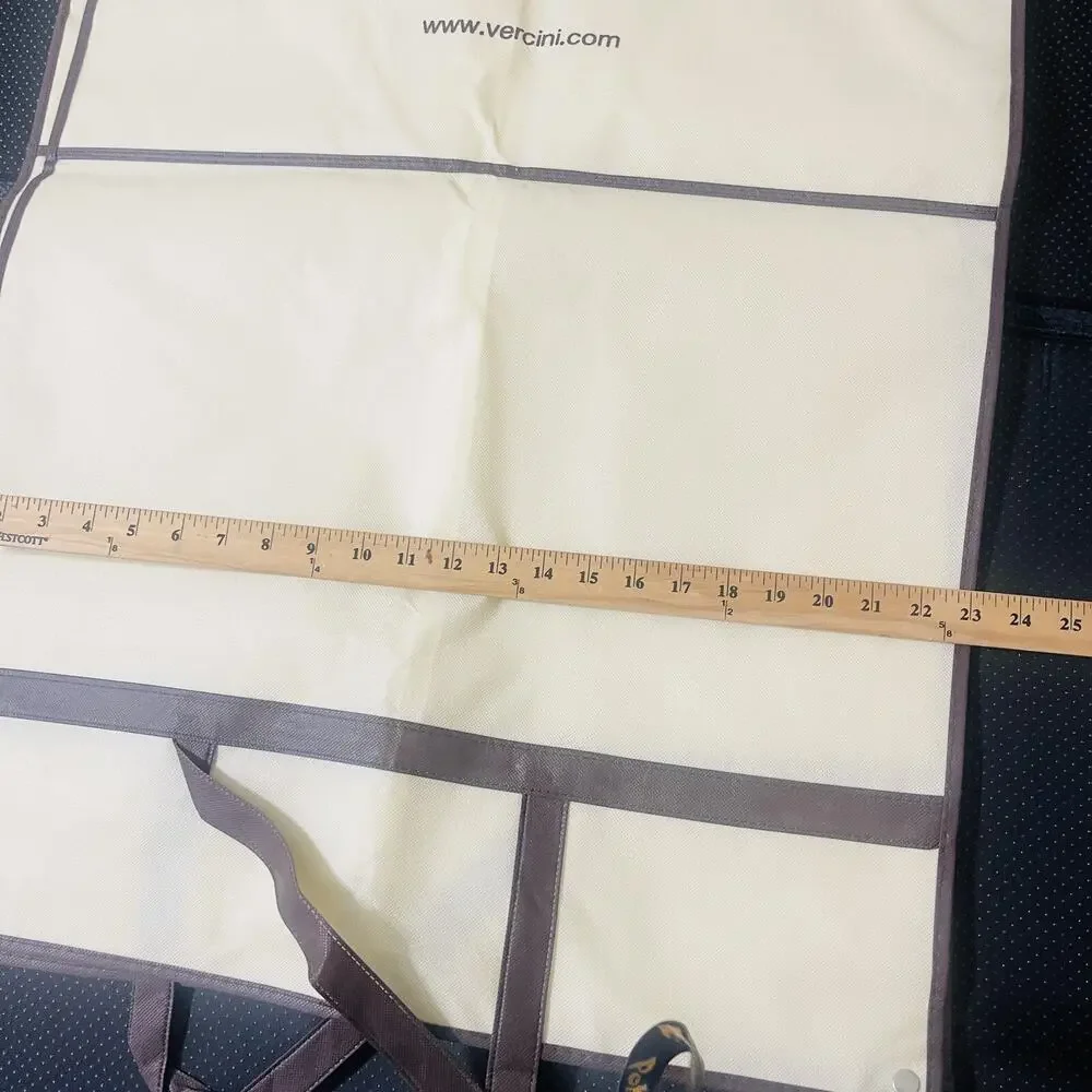 3 -pcs Vercini Brand Suit Garment Travel Clothings Hanger Bags Beige Brown